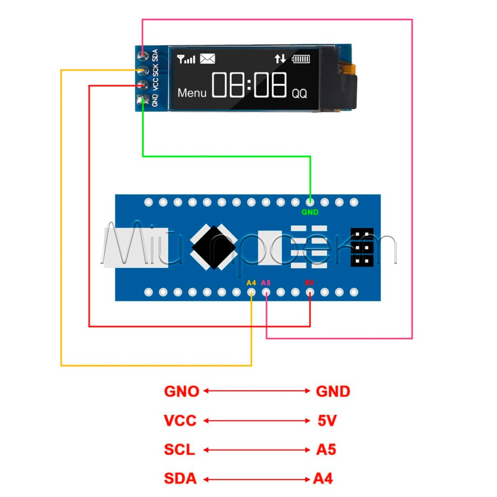 OLED дисплей 0.91" I2C 128x32 (синій) - фото 4