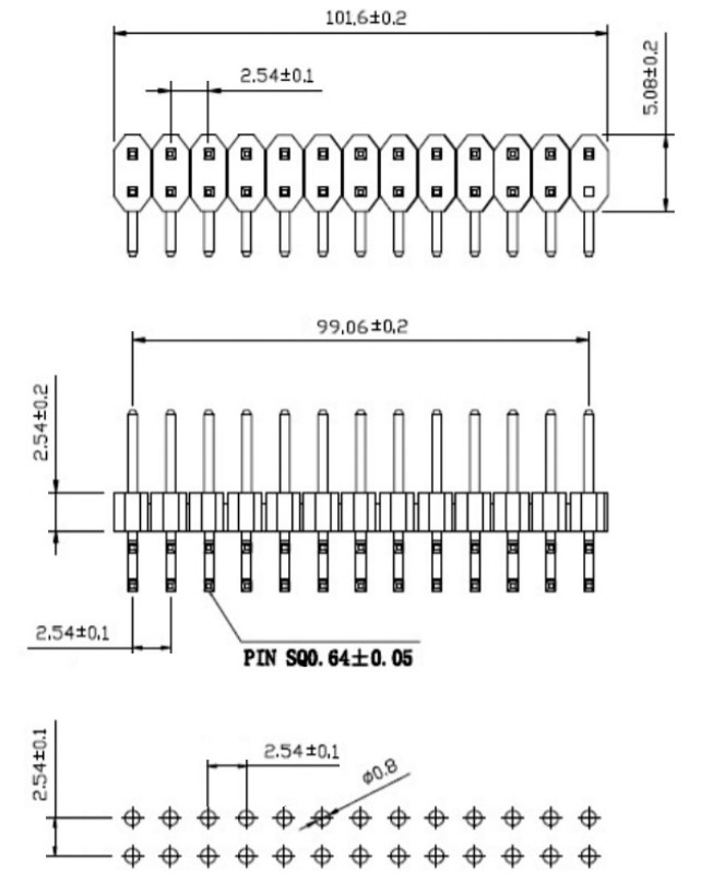 Гребінка контактів PLS-40 2.54мм 1x40P 19mm - фото 2